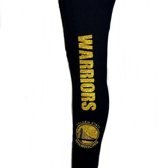 Warriors Black Legging. Shiny Lettering on 1 side on the leg. Great on Game Day! - Picture 3 of 4